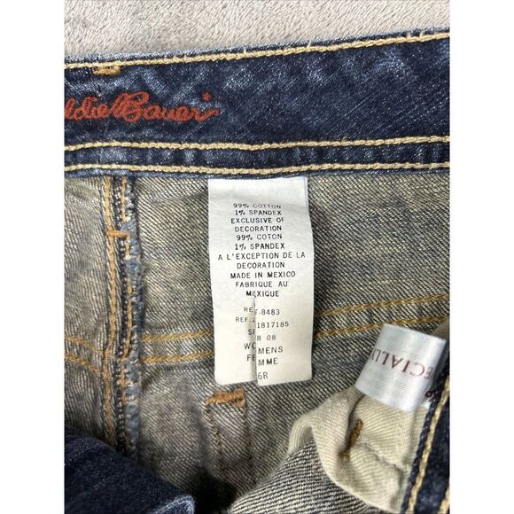 Eddie Bauer Women's Size 6 R Shaped Fit Blue High Rise Straight Jeans Baggy Y2K - Picture 13 of 15